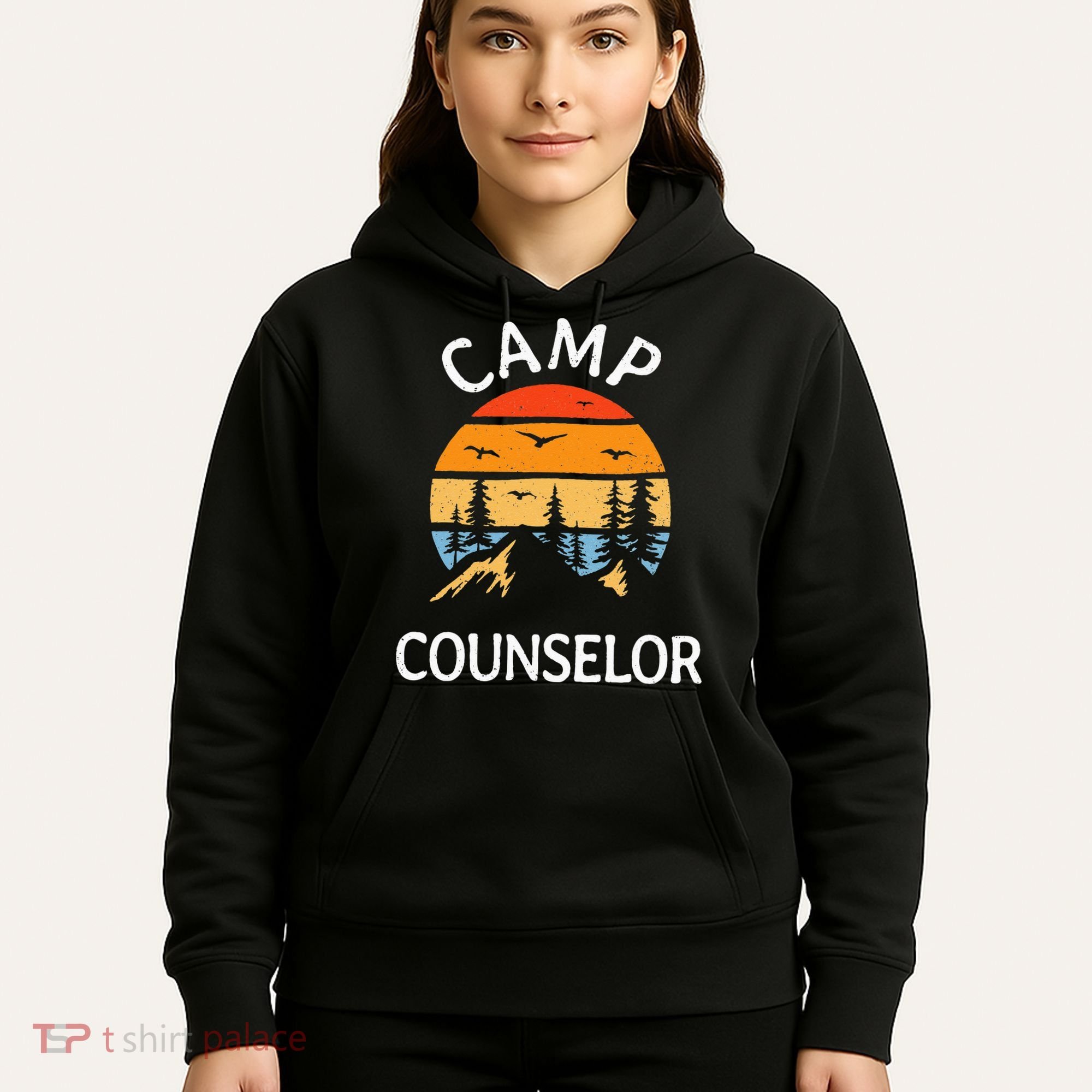 Camp Counselor Retro Summer Director Camper Staff Camping Hoodie