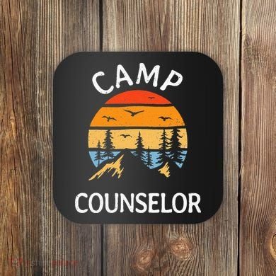 Camp Counselor Retro Summer Director Camper Staff Camping Coaster