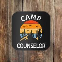 Camp Counselor Retro Summer Director Camper Staff Camping Coaster thumb 0