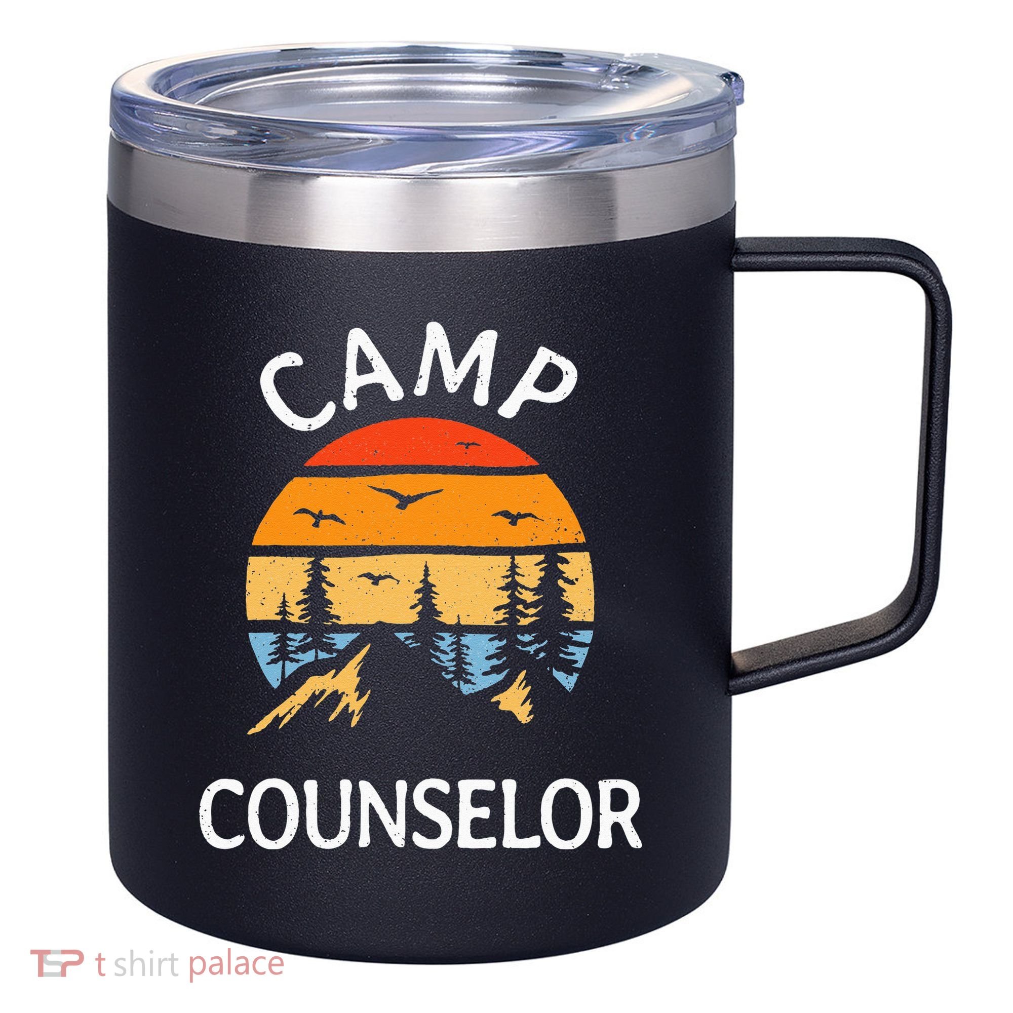 Camp Counselor Retro Summer Director Camper Staff Camping 12oz Stainless Steel Coffee Mug