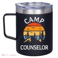 Camp Counselor Retro Summer Director Camper Staff Camping 12oz Stainless Steel Coffee Mug thumb 2