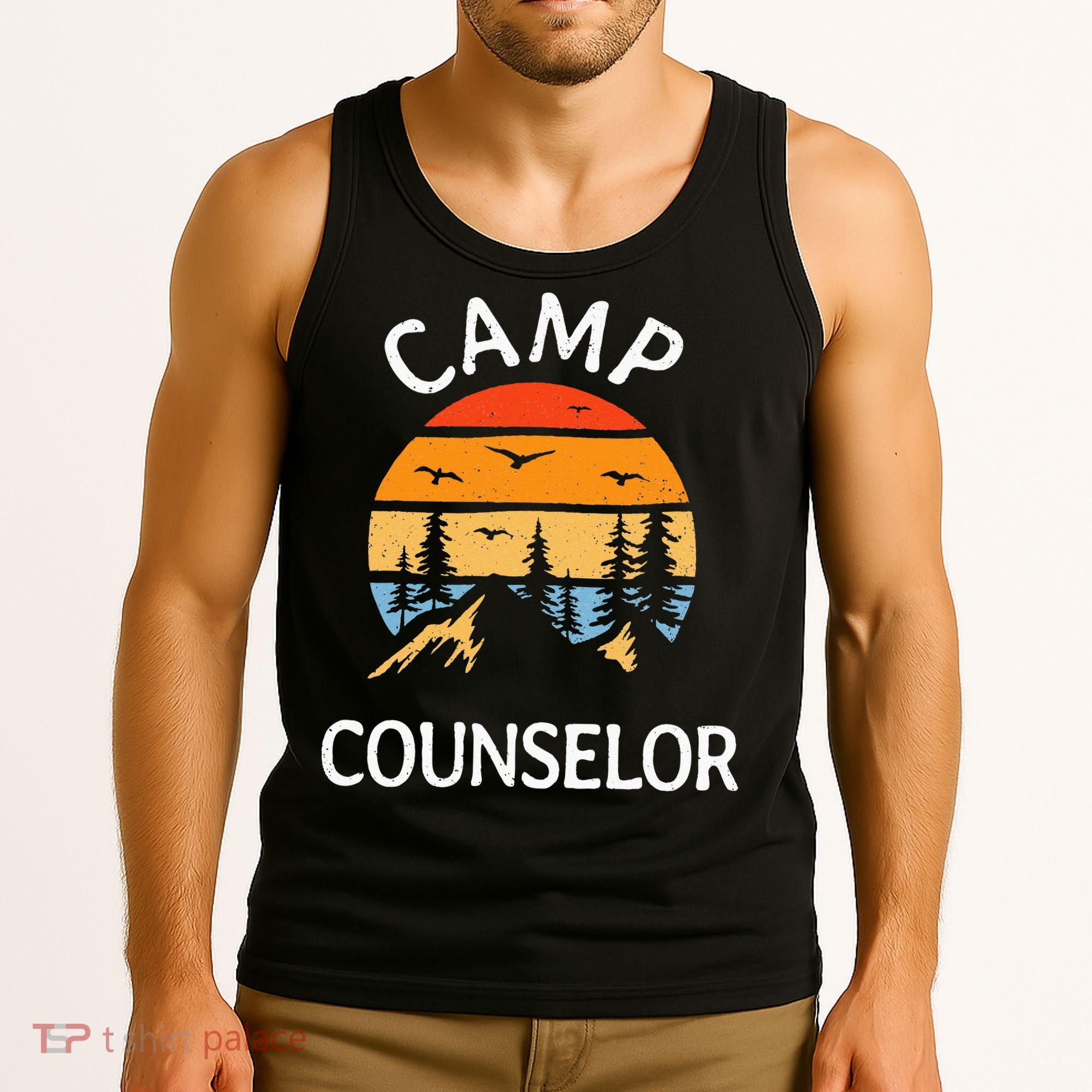 Camp Counselor Retro Summer Director Camper Staff Camping Tank Top