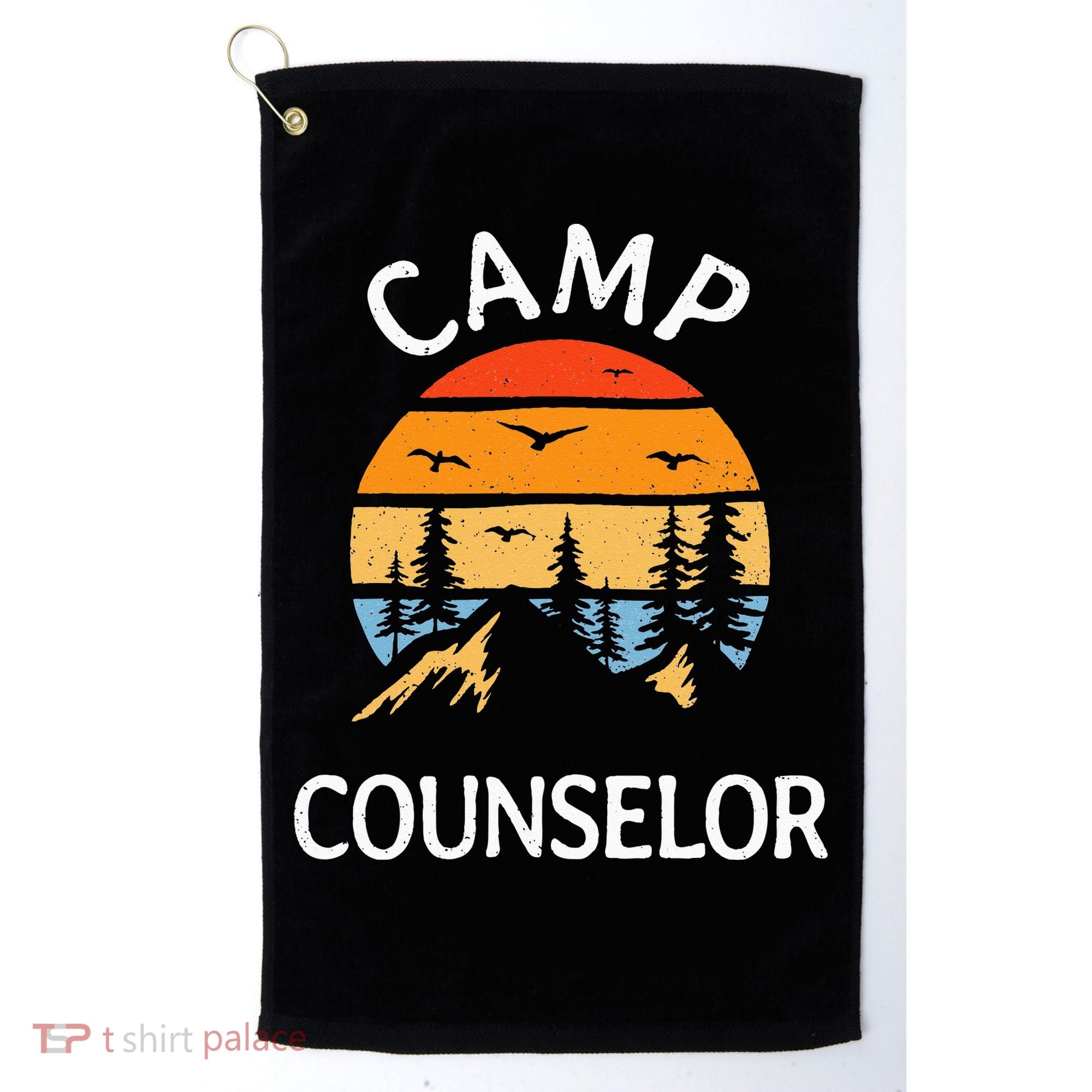 Camp Counselor Retro Summer Director Camper Staff Camping Golf Towel