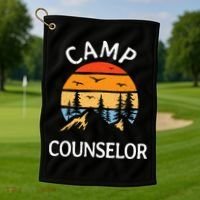 Camp Counselor Retro Summer Director Camper Staff Camping Golf Towel thumb 1