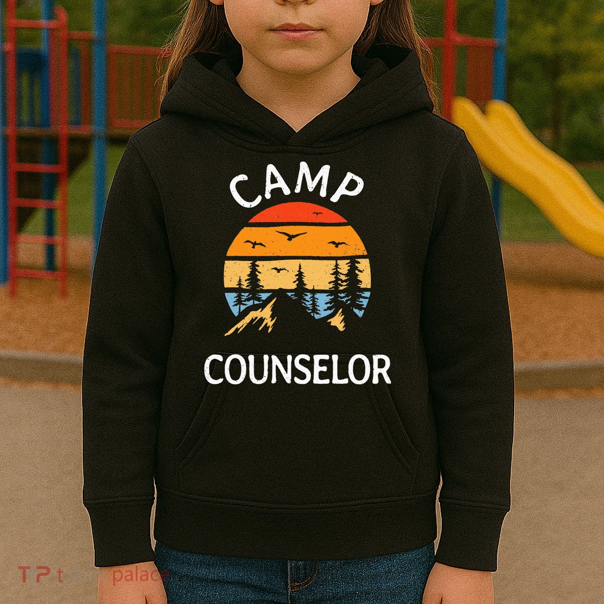 Camp Counselor Retro Summer Director Camper Staff Camping Kids Hoodie
