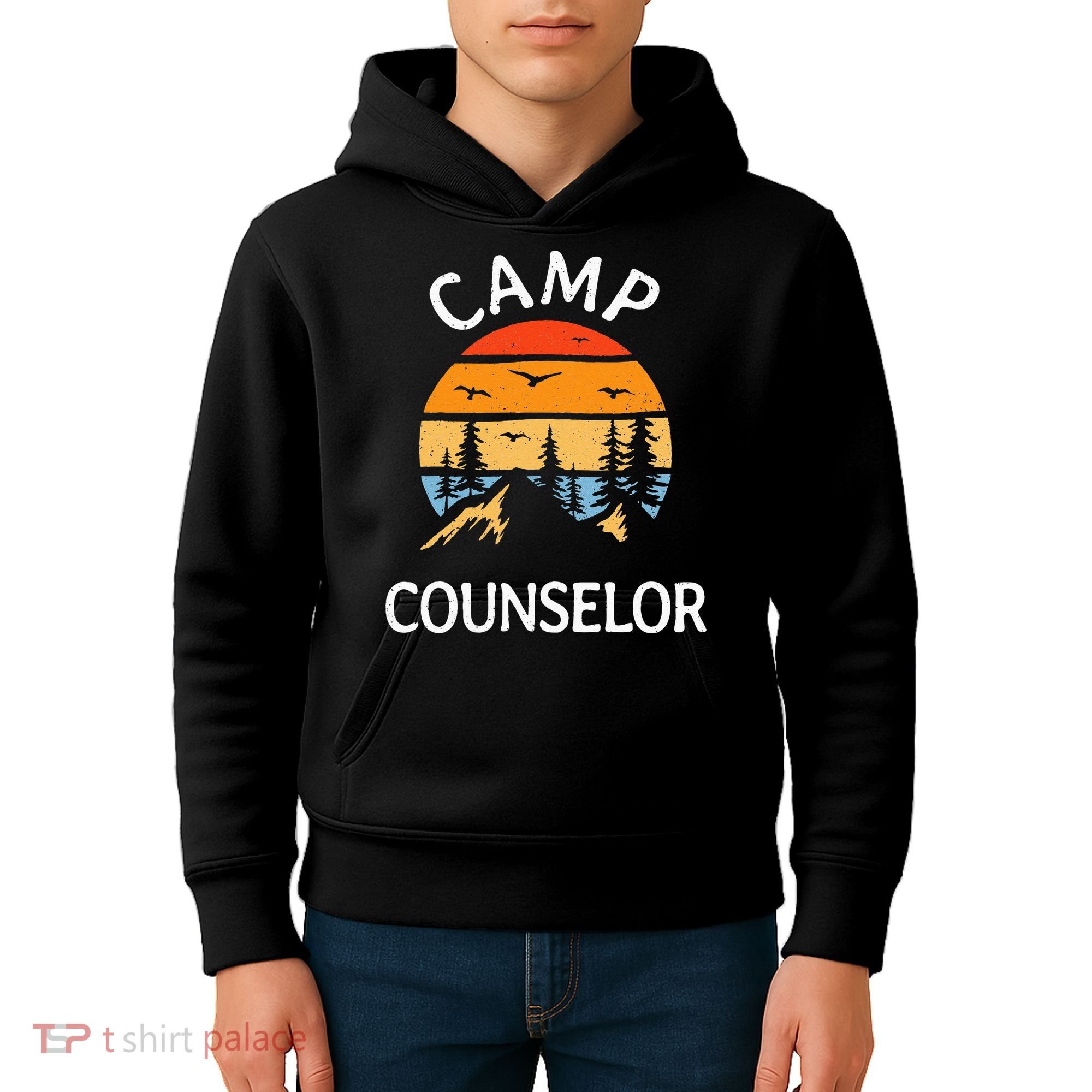 Camp Counselor Retro Summer Director Camper Staff Camping Kids Hoodie