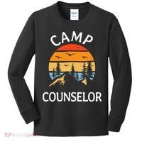 Camp Counselor Retro Summer Director Camper Staff Camping Kids Long Sleeve Shirt thumb 0