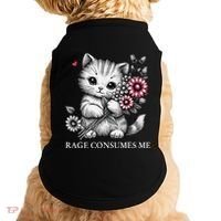 Cute Cat Rage Consumes Me Funny Sarcastic Kitten Flower Doggie Tank thumb 0