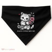 Cute Cat Rage Consumes Me Funny Sarcastic Kitten Flower USA-Made Doggie Bandana thumb 0