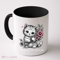 Cute Cat Rage Consumes Me Funny Sarcastic Kitten Flower Coffee Mug thumb 0
