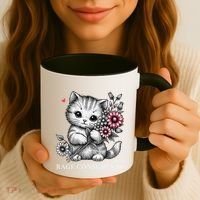 Cute Cat Rage Consumes Me Funny Sarcastic Kitten Flower Coffee Mug thumb 3