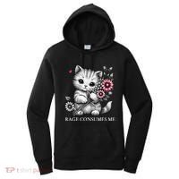 Cute Cat Rage Consumes Me Funny Sarcastic Kitten Flower Women's Hoodie thumb 0