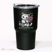 Cute Cat Rage Consumes Me Funny Sarcastic Kitten Flower Tumbler thumb 0