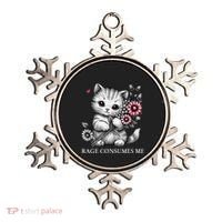 Cute Cat Rage Consumes Me Funny Sarcastic Kitten Flower Ornament thumb 0