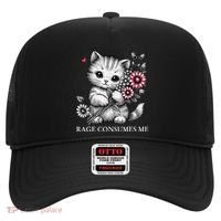 Cute Cat Rage Consumes Me Funny Sarcastic Kitten Flower Hat thumb 0