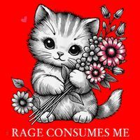 Cute Cat Rage Consumes Me Funny Sarcastic Kitten Flower Santa Hat thumb 1