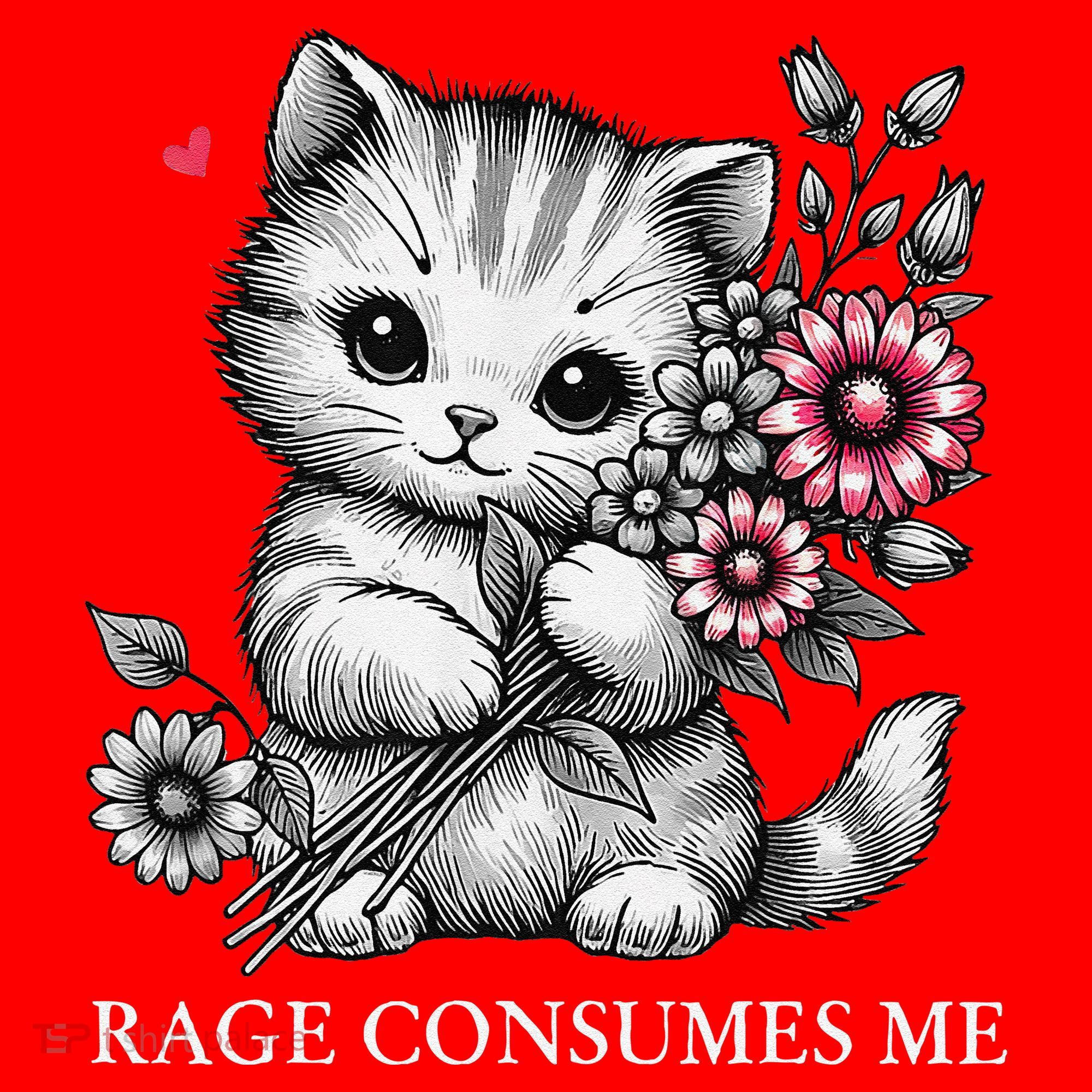 Cute Cat Rage Consumes Me Funny Sarcastic Kitten Flower Santa Hat