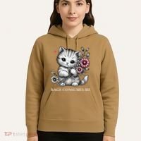 Cute Cat Rage Consumes Me Funny Sarcastic Kitten Flower Hoodie thumb 5