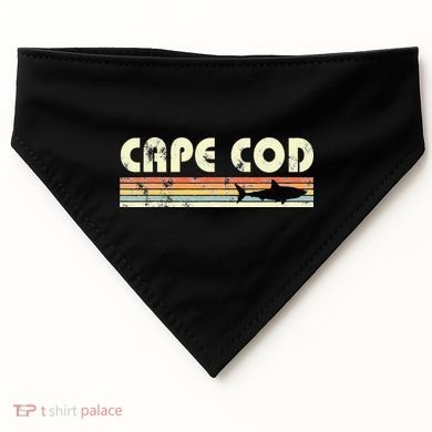 Cape Cod Retro Style with Shark graphic USA-Made Doggie Bandana