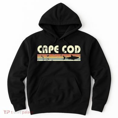 Cape Cod Retro Style with Shark graphic Hoodie