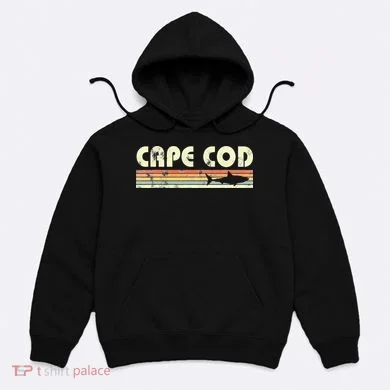 Cape Cod Retro Style with Shark graphic Hoodie