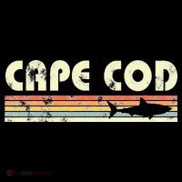 Cape Cod Retro Style with Shark graphic Hoodie thumb 7