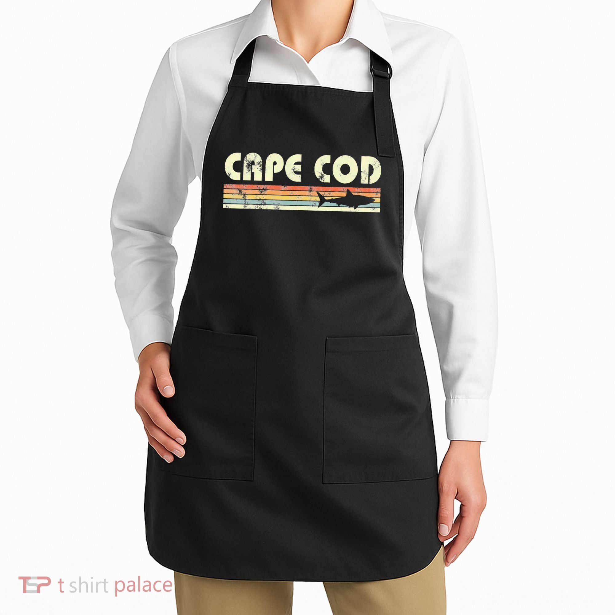 Cape Cod Retro Style with Shark graphic Apron