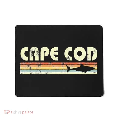 Cape Cod Retro Style with Shark graphic Mousepad