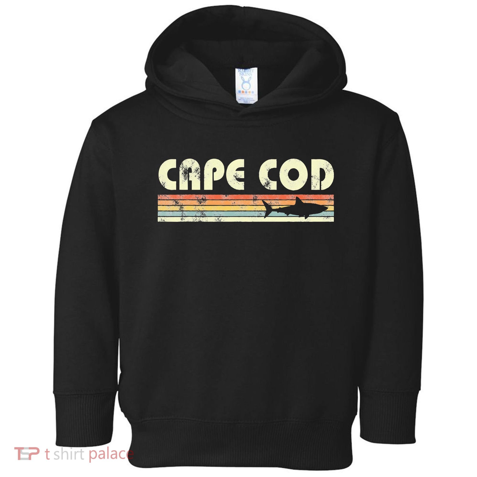 Cape Cod Retro Style with Shark graphic Toddler Hoodie