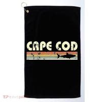 Cape Cod Retro Style with Shark graphic Golf Towel thumb 0