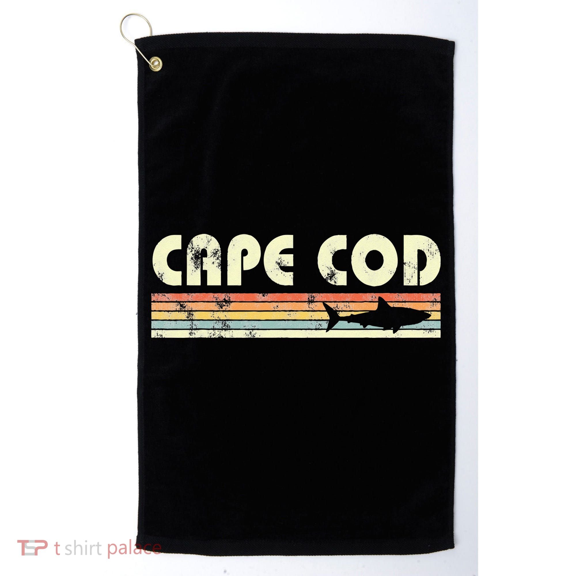 Cape Cod Retro Style with Shark graphic Golf Towel