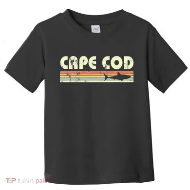 Cape Cod Retro Style with Shark graphic Toddler T-Shirt