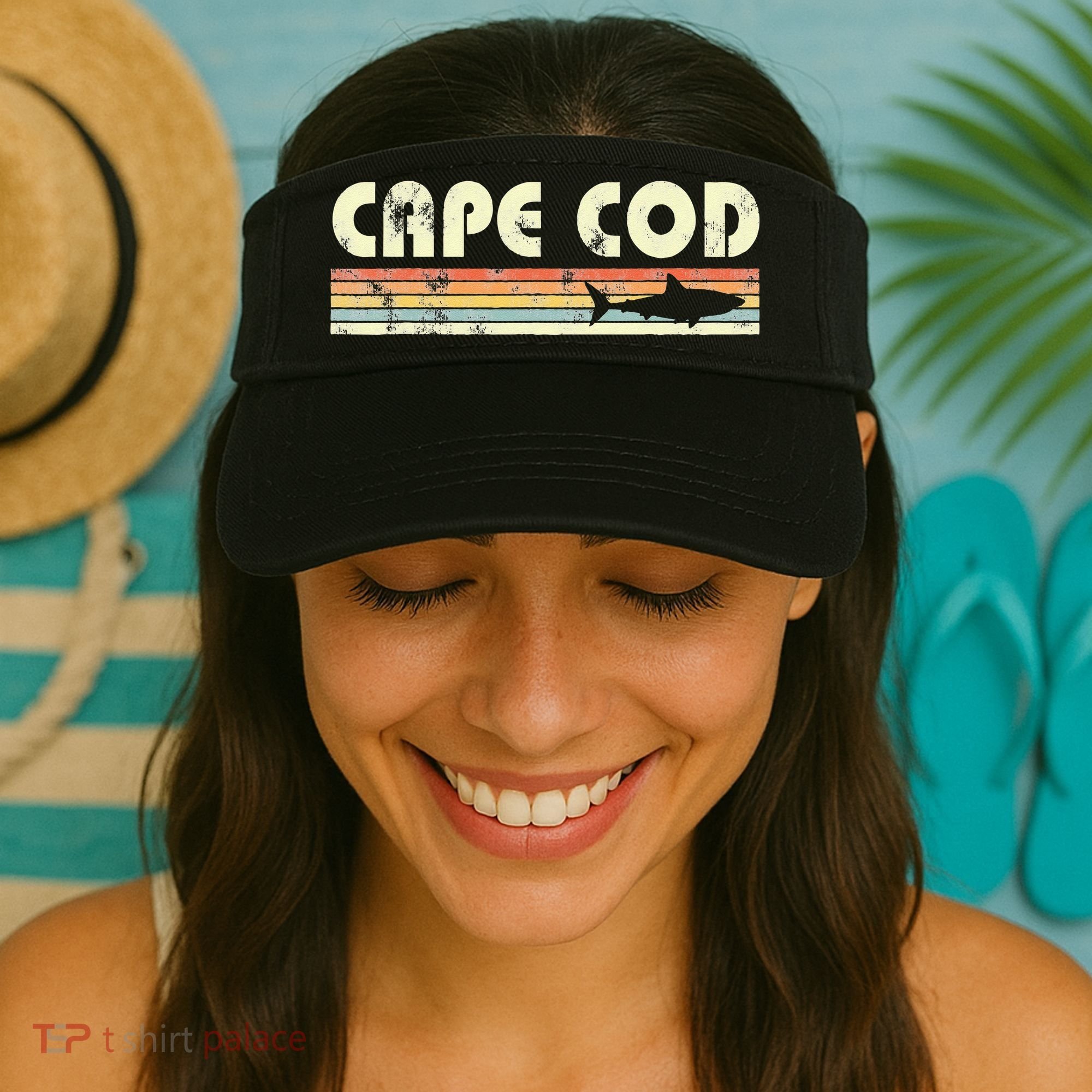 Cape Cod Retro Style with Shark graphic Visor