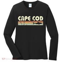 Cape Cod Retro Style with Shark graphic Women's Long Sleeve Shirt thumb 0