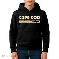 Cape Cod Retro Style with Shark graphic Kids Hoodie thumb 4