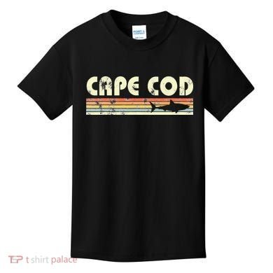 Cape Cod Retro Style with Shark graphic Kids T-Shirt