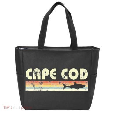Cape Cod Retro Style with Shark graphic Tote Bag