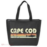 Cape Cod Retro Style with Shark graphic Tote Bag thumb 0