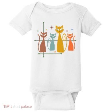 Century Cat Retro Cool Baby Bodysuit