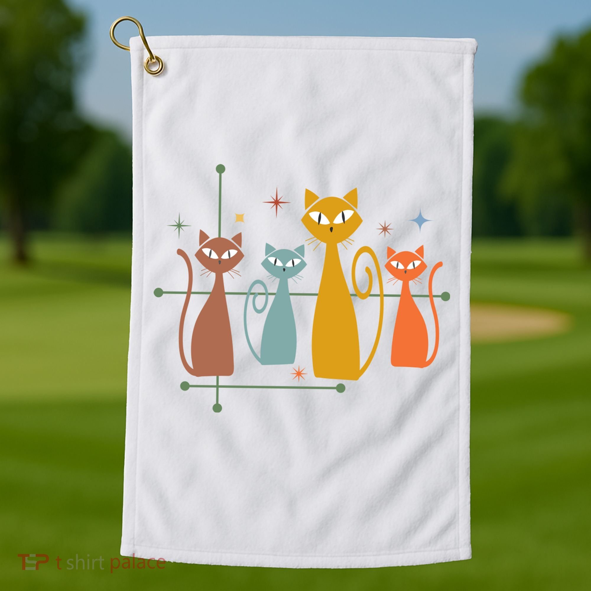 Century Cat Retro Cool Golf Towel