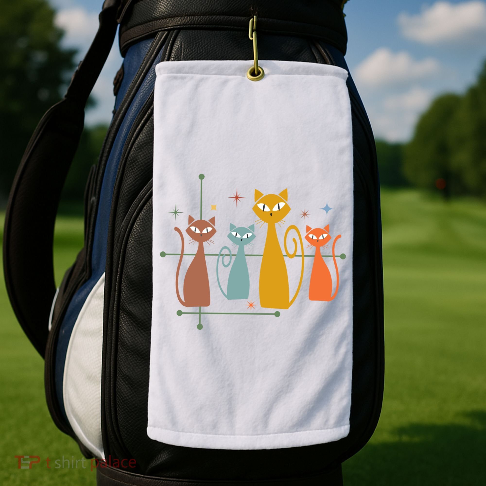 Century Cat Retro Cool Golf Towel