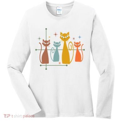 Century Cat Retro Cool Women's Long Sleeve Shirt