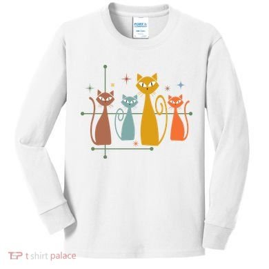 Century Cat Retro Cool Kids Long Sleeve Shirt