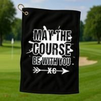 Cross Country Runner May The Course Be With You Golf Towel thumb 1