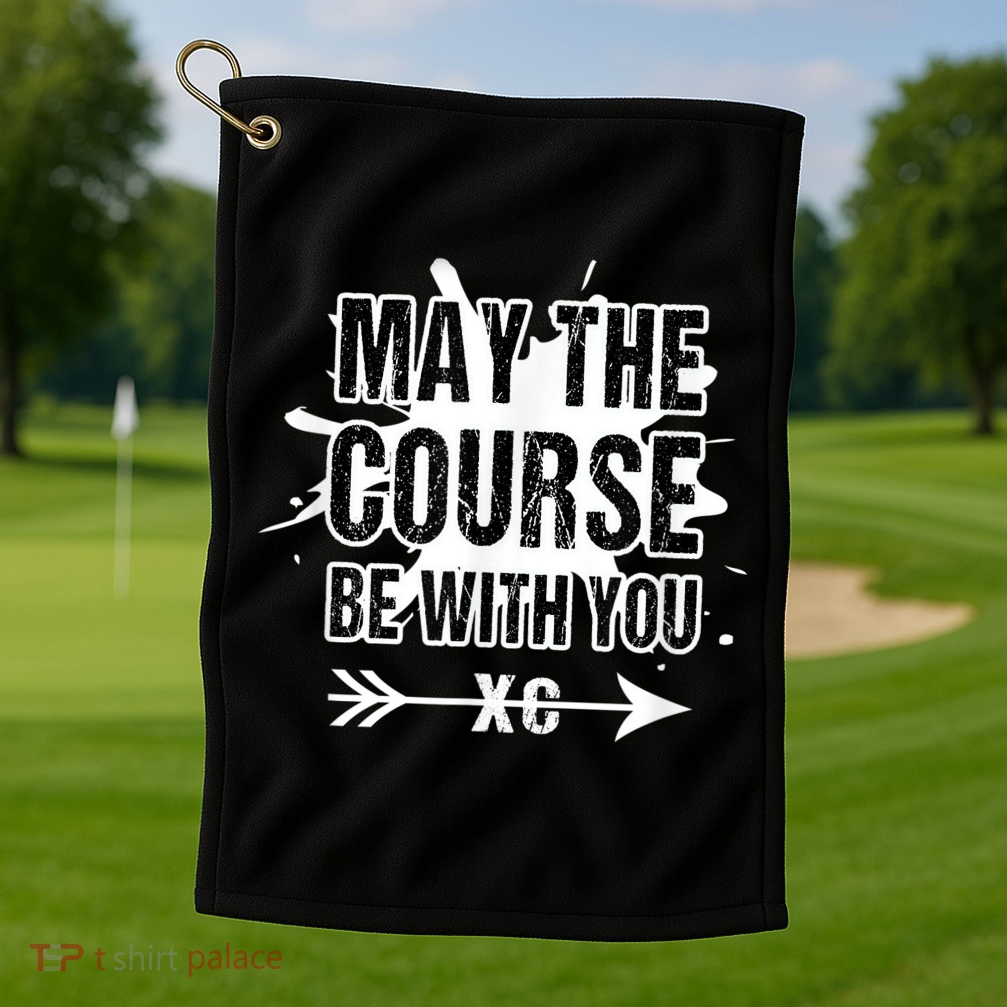 Cross Country Runner May The Course Be With You Golf Towel