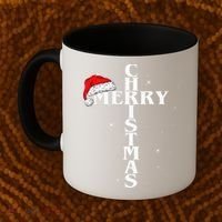Christian Christmas Santa Hat Jesus Cross And Snow Coffee Mug thumb 2
