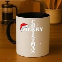 Christian Christmas Santa Hat Jesus Cross And Snow Coffee Mug thumb 4