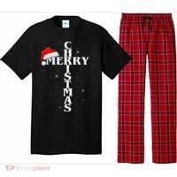 Christian Christmas Santa Hat Jesus Cross And Snow Pajama Set thumb 0