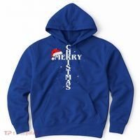 Christian Christmas Santa Hat Jesus Cross And Snow Hoodie thumb 0