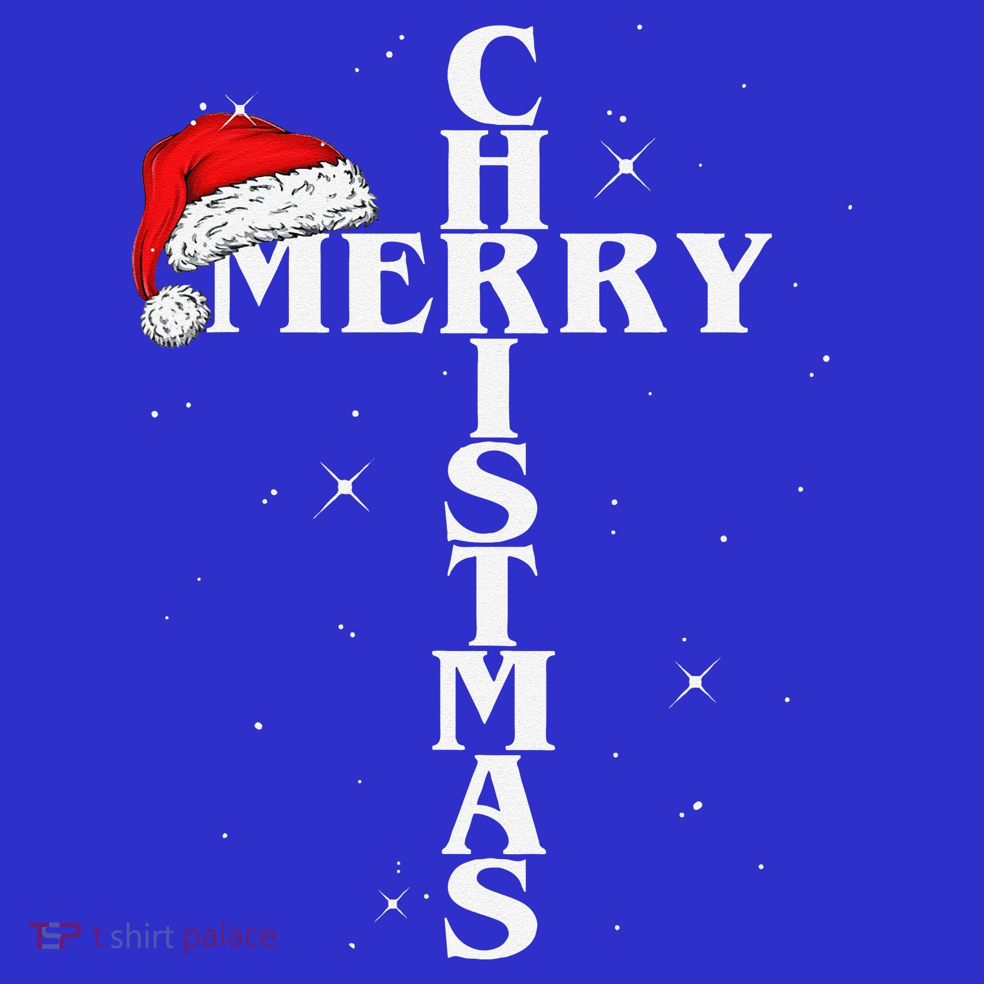 Christian Christmas Santa Hat Jesus Cross And Snow T-Shirt